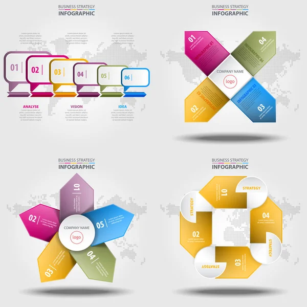 ビジネス インフォ グラフィック デザイン テンプレート イラストのセット — ストックベクタ