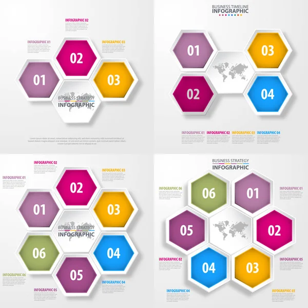 비즈니스 인포 그래픽 디자인 템플릿 일러스트 레이 션의 설정 — 스톡 벡터
