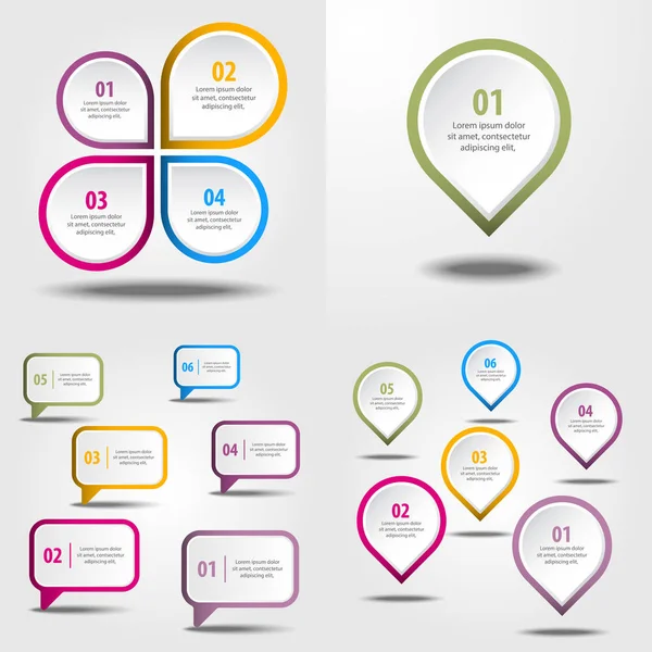 Zakelijke tijdlijn strategie infographics ontwerpsjabloon Vect instellen — Stockvector