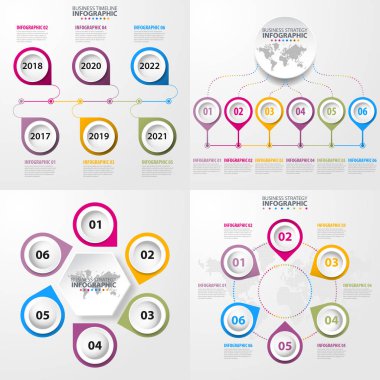 İş infographics tasarım öğeleri şablonu vektör grafik Il