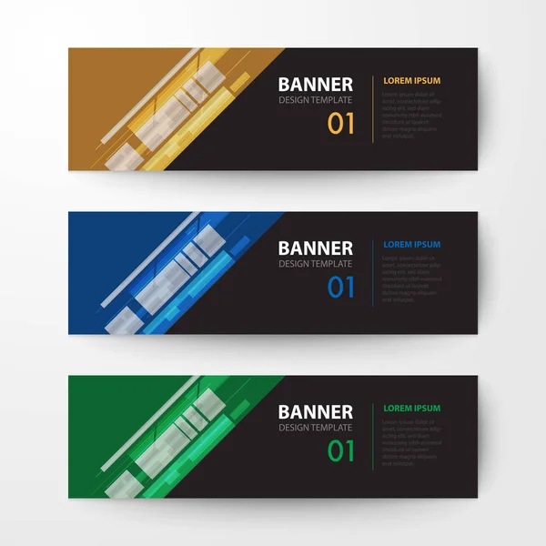 Conjunto de banners modelo web fundo vetor abstrato — Vetor de Stock