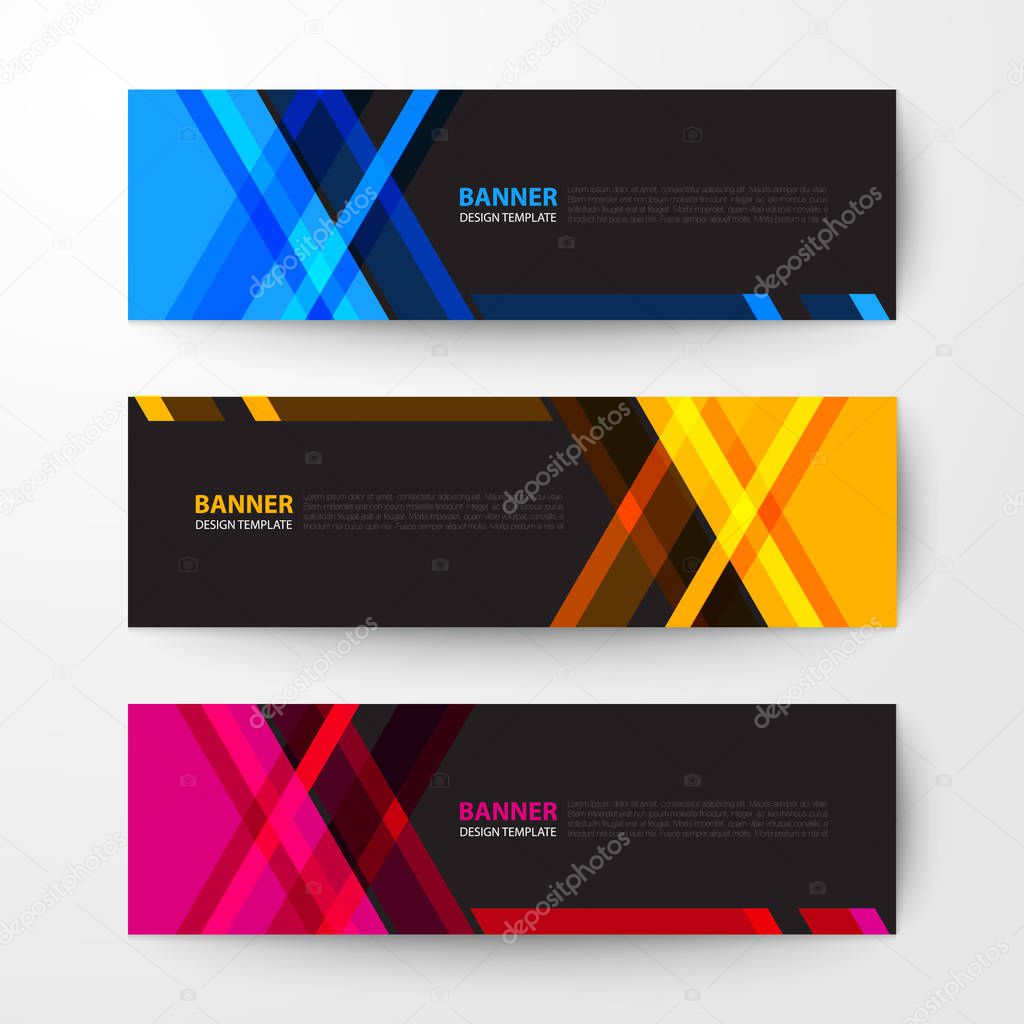 banners web design template abstract vector background