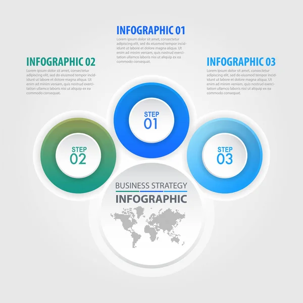 Business Infografik Design Elemente Vorlage Grafische Illustration Für Geschäftspräsentation Blauton — Stockvektor