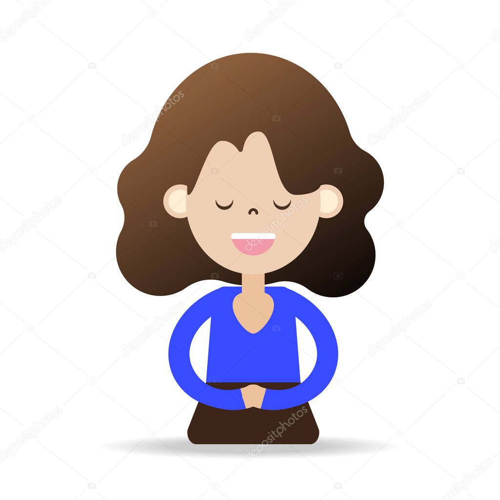 meditation cartoon character happy people happiness peace and calm vector illustration for mindfulness