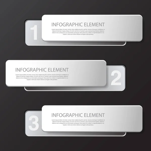 Modern Minimal Black Infographics Design Element Business Presentation Grey Banners — Stock Vector