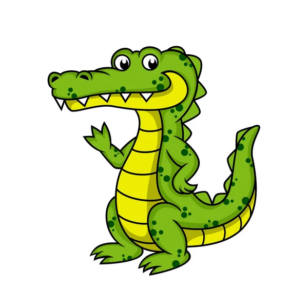 Krokodil Cartoon Karakter Vector — Stockvector