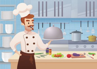 Çizgi film karakterleri Chef ile ticari mutfak