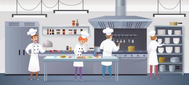 Çizgi film karakterleri Chef ile ticari mutfak