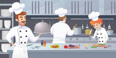 Çizgi film karakterleri Chef ile ticari mutfak