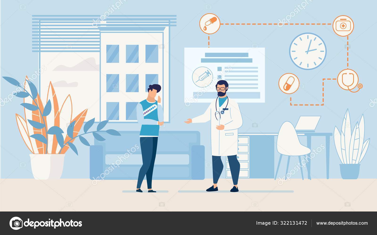 Médico Smiling Face Dos Desenhos Animados Com Ilustração Do Vetor Do Suor  Frio Ilustração Stock - Ilustração de doente, penoso: 103602146