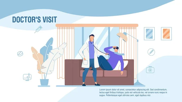 Médecins Accueil Visitez Services médicaux Affiche promo — Image vectorielle