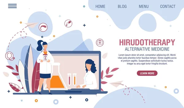Hirudotherapy Healthcare Service Landing Page — Stockový vektor