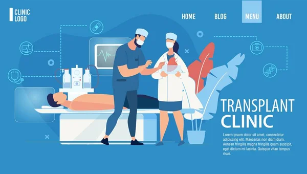 ランディングページ広告｜Transplant Clinic Service — ストックベクタ