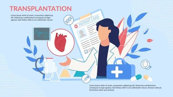 Cartaz Informativo Oferecendo Transplante de Coração —  Vetores de Stock