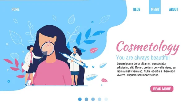 Page d'atterrissage plate pour Cosmetology Salon de beauté — Image vectorielle