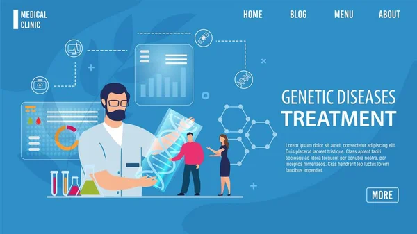 遺伝病治療サービスランディングページ — ストックベクタ