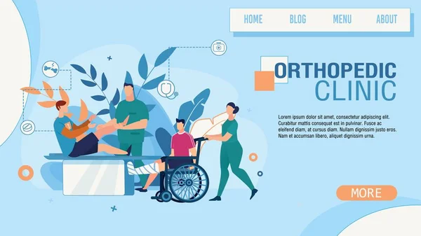 İniş Sayfası Ortopedik Klinik Servisi — Stok Vektör