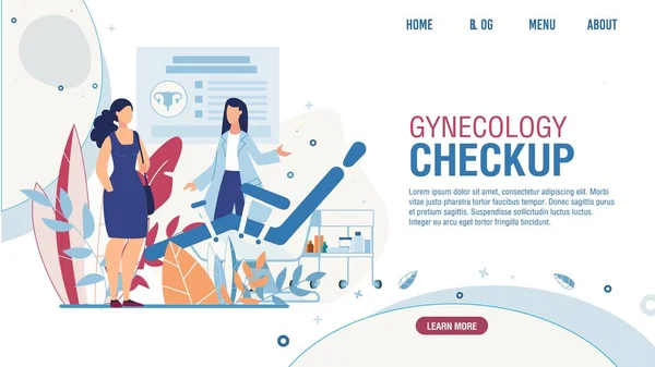 Landing Page bietet gynäkologische Untersuchung für Frauen — Stockvektor