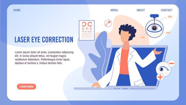 Laser Eye Correction Landing Page Flat Design