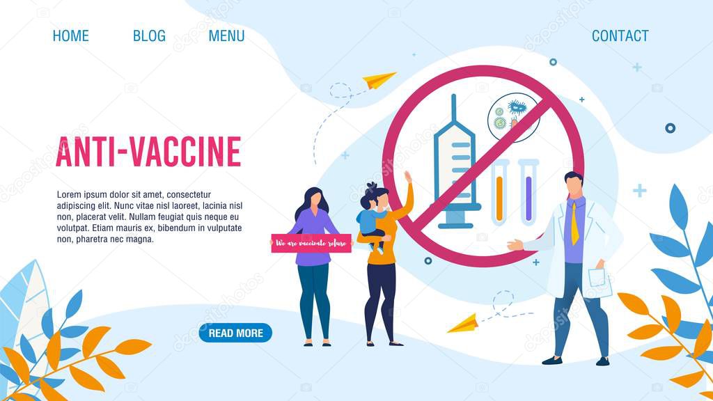 Flat Landing Page with Anti-Vaccination Design