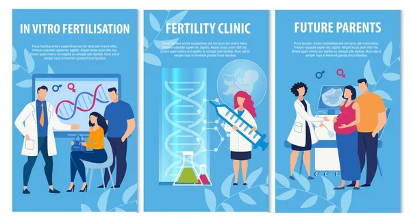 Reklam Info Banners Set för fertilitetsklinik — Stock vektor