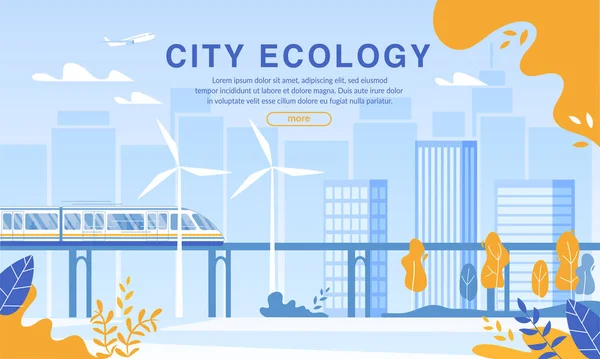 利用电气化铁路保护城市生态 — 图库矢量图片