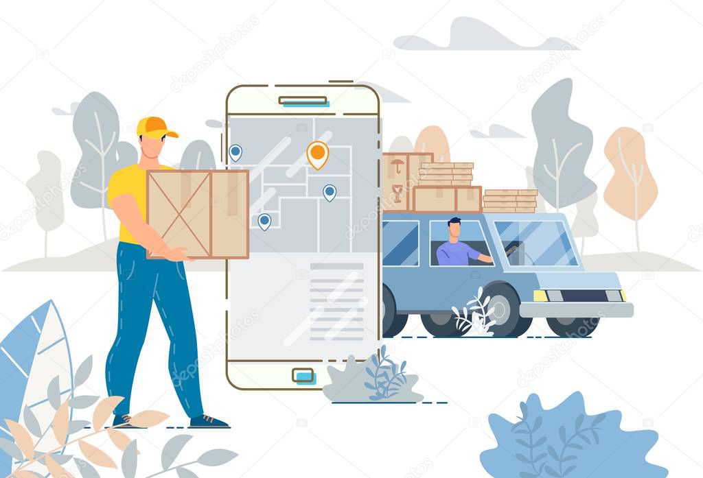 Cargo Truck Delivery Service Tracking System App