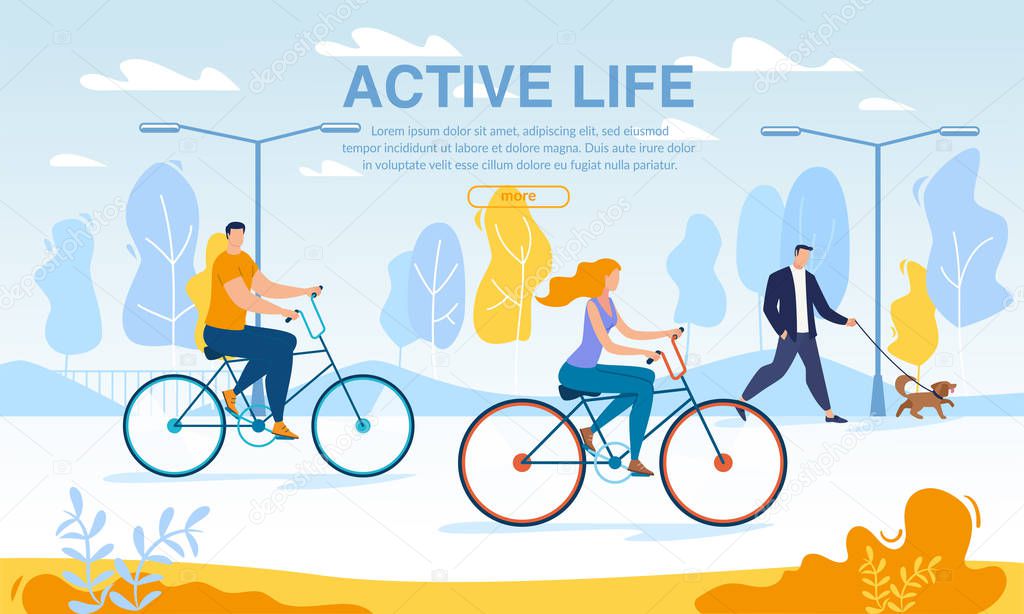 Business People Riding Bikes Active Life Poster