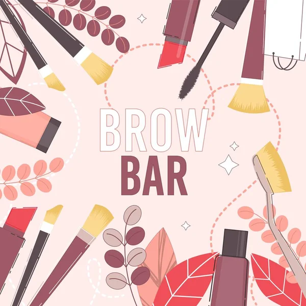 Brow Bar and Beauty Salon Presentation Poster — Stock Vector