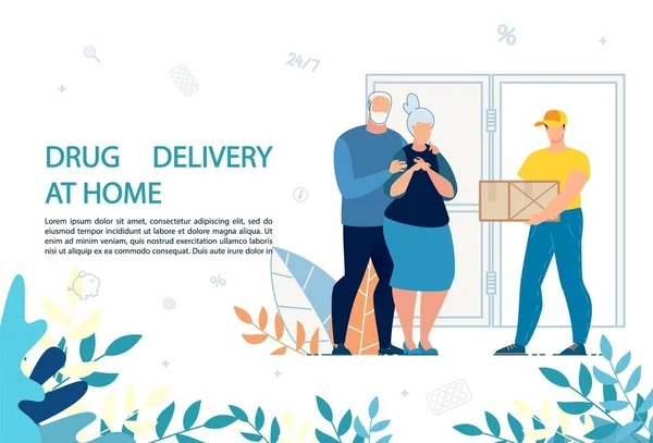 Medical Drugs Delivery at Home Service Advert — 스톡 벡터