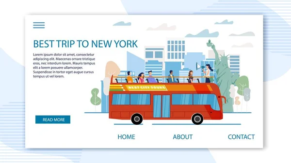 Turism turistic în Statele Unite Vector Web Banner — Vector de stoc