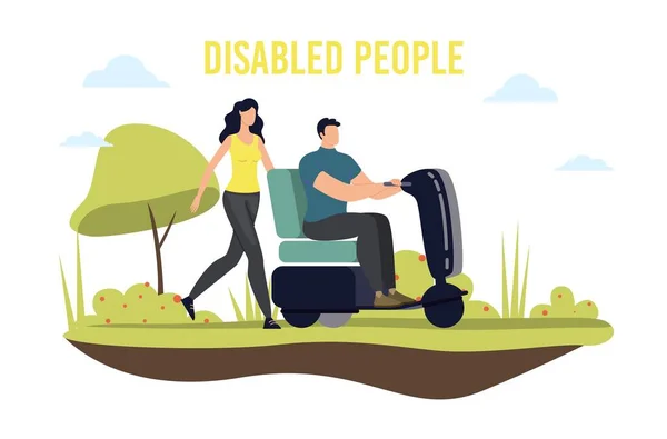 Κινητικότητα και μεταφορές ατόμων με αναπηρία Διανυσματική — Διανυσματικό Αρχείο