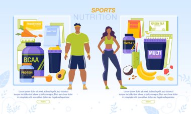 Aktif Erkek ve Kadın Afişi İçin Spor Beslenme