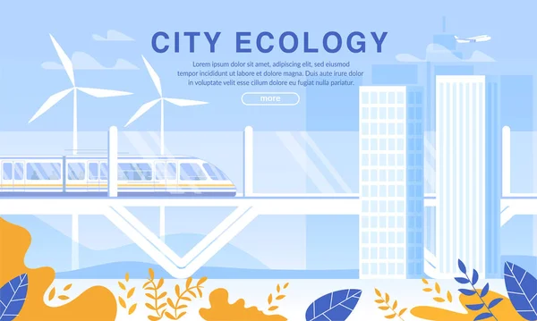 Futurista Cidade Ecologia Proteção Ambiental —  Vetores de Stock