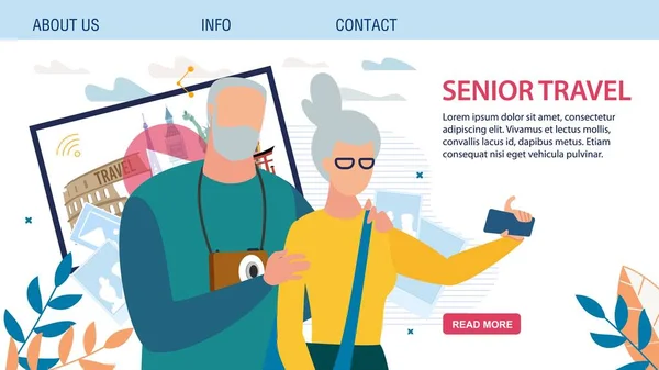 Landing Page bietet beste Tour für Senioren-Paar — Stockvektor