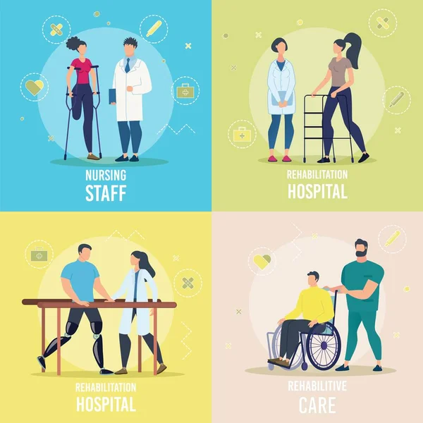 Healthcare Programs for Disabled Vector Concepts — Stock Vector