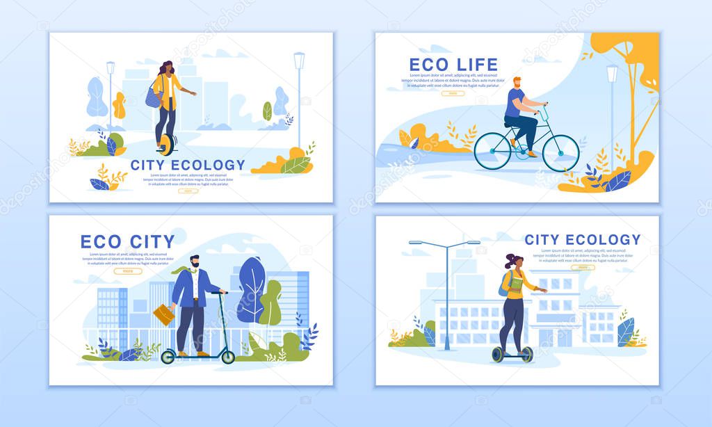 City Dwellers Riding Eco Transport Banner Set