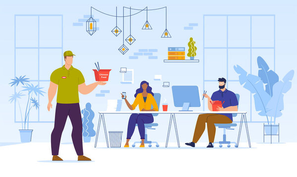 Китайская еда в коробке на вынос
