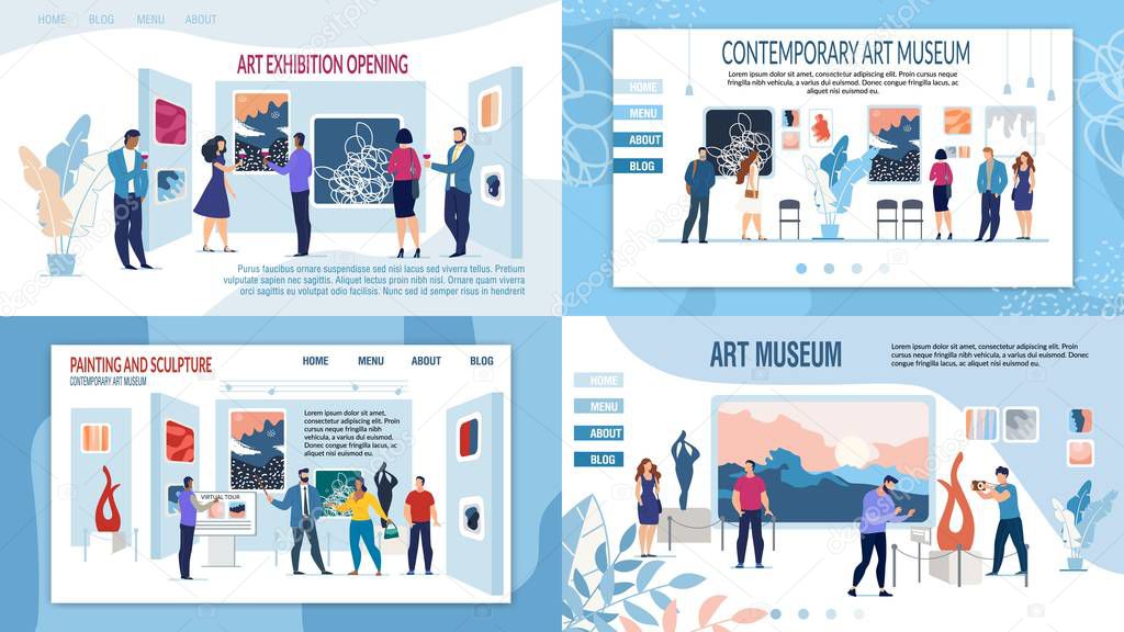Art Gallery Museum Presentation Landing Page Set