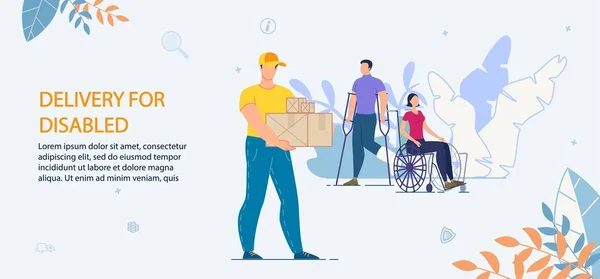 Dostawa i szybka wysyłka dla osób niepełnosprawnych — Wektor stockowy