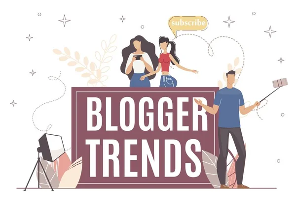 Daha Başarılı Medya Çalışmaları İçin Blogger Eğilimleri. — Stok Vektör