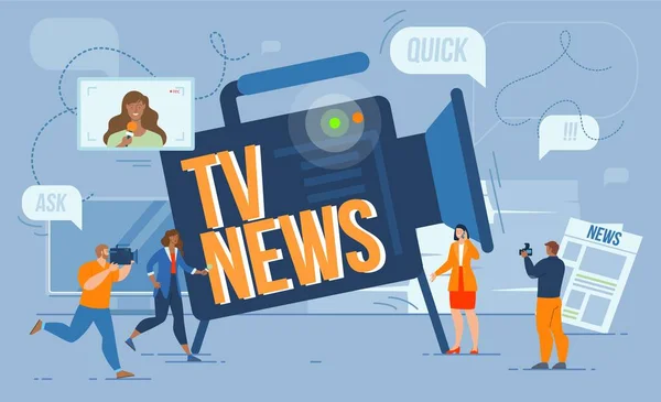 Television News Channel Journalist Vector Concept — Διανυσματικό Αρχείο