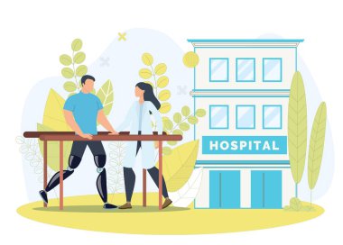 Disabled People Physiotherapy Flat Vector Concept