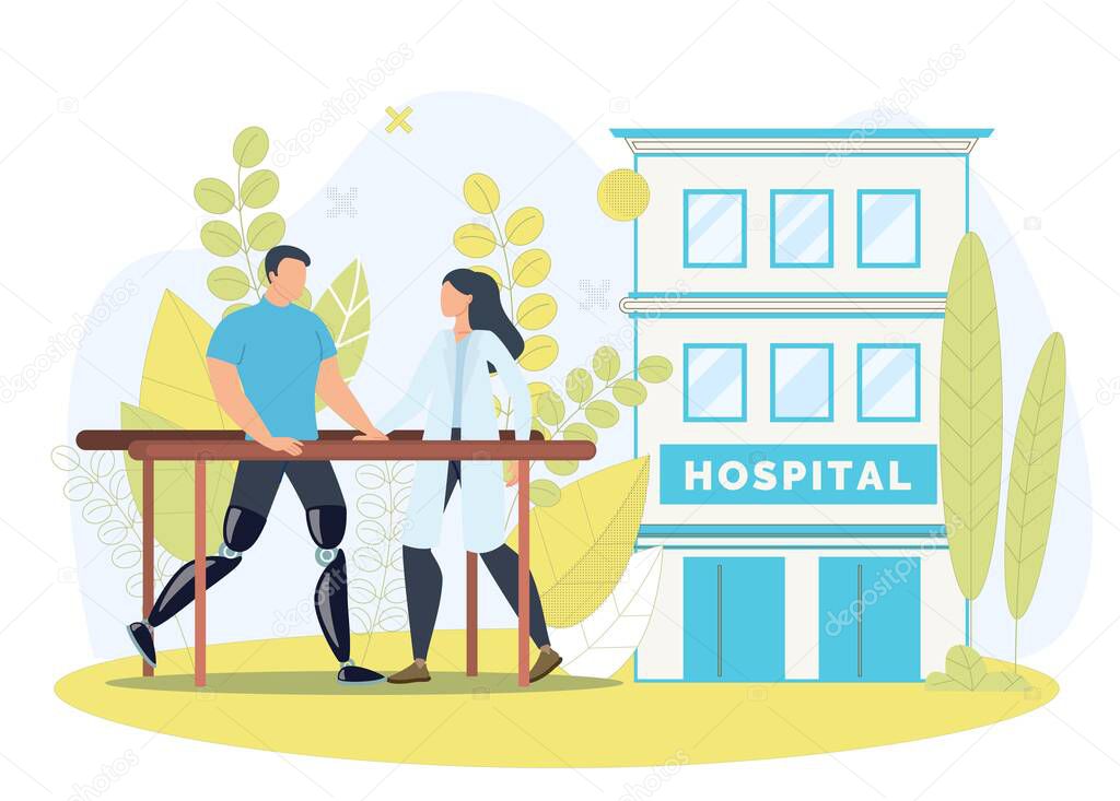 Disabled People Physiotherapy Flat Vector Concept