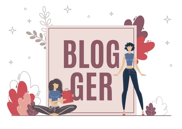 Поговорити про покупку і показати себе як блогер . — стоковий вектор