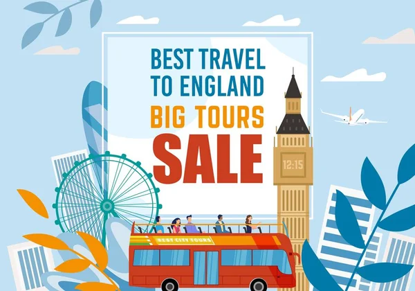 イギリスへの旅行｜ビッグツアー販売広告デザイン — ストックベクタ