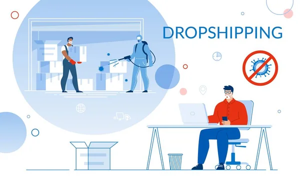 Dropshipping a globális egyezségben19 Pandémiás állapot — Stock Vector