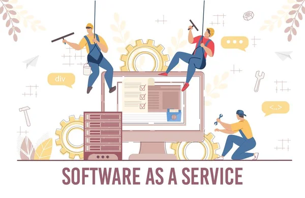 Software Service System Development Update Test — Stock Vector