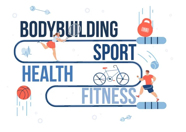 Bodybuilding, Sport, Gesundheit, Fitnessförderung Stockvektor