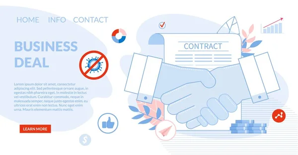 Deal Agreement Cooperation Business Landing Page Royalty Free Stock Vectors